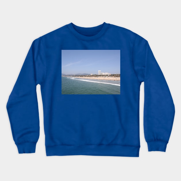 Golden Shores: Santa Monica Beach Radiance Crewneck Sweatshirt by Christine aka stine1